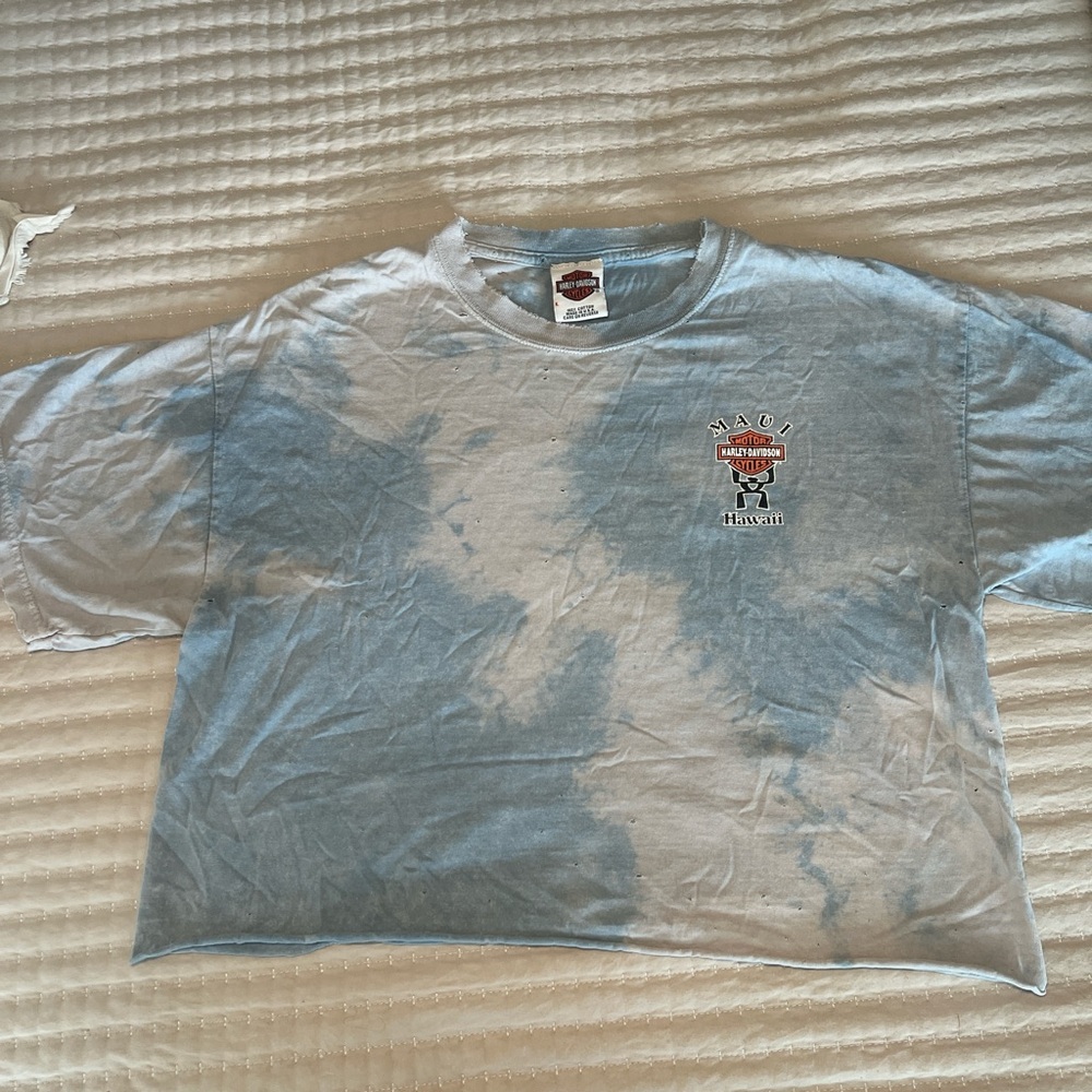 Vintage Harley-Davidson Maui Hawaii Blue and White dyed T-Shirt